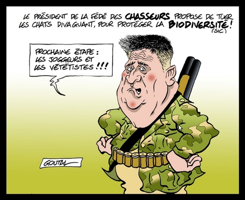 caricature du président de la fédération française de chasse