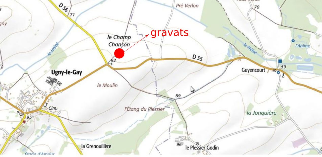  carte pour situer le dépôt de gravats