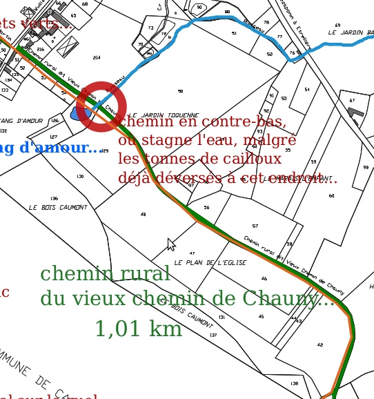 photo du plan du chemin de chauny 