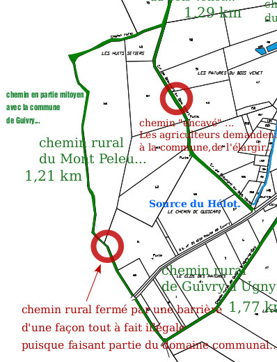 plan du chemin du mont peleu