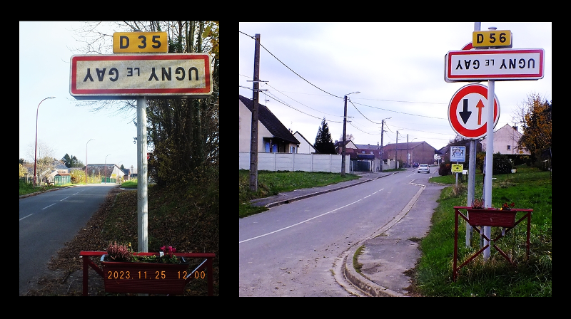 panneaux Ugny le Gay à l'envers