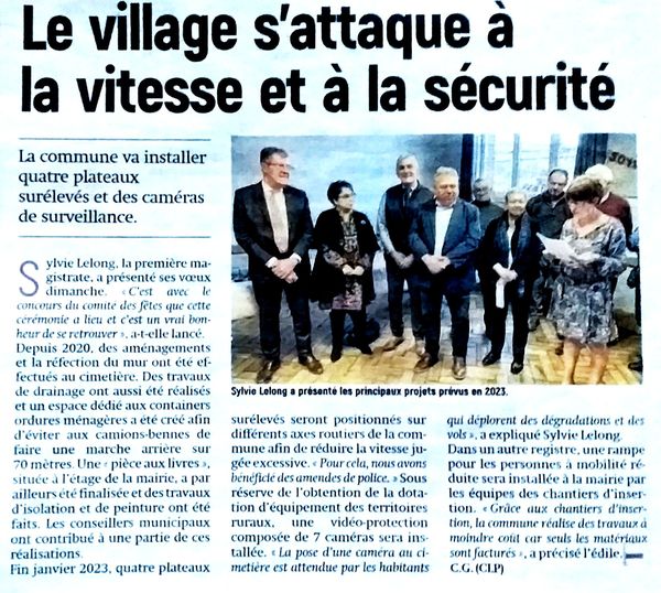 article de journal sur les voeux du maire